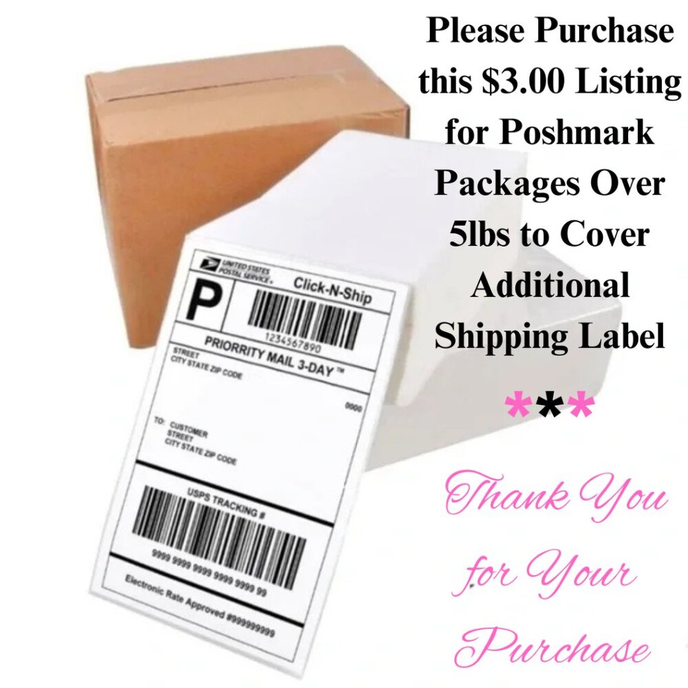 $3 Shipping Label (5lbs or More or Additional Box)